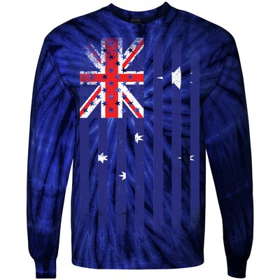 Vintage Australian Flag Tie-Dye Long Sleeve Shirt