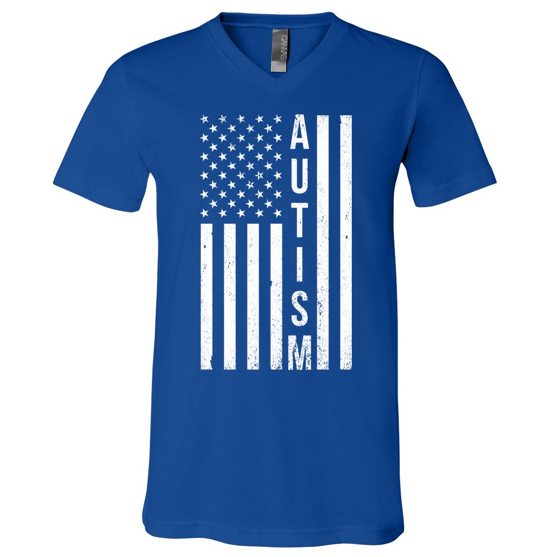 Vintage Autism Flag V-Neck T-Shirt