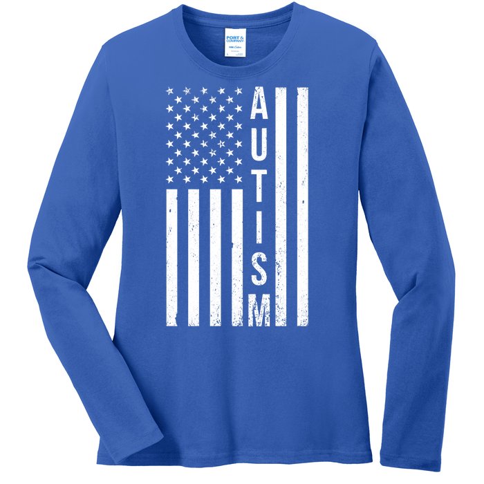 Vintage Autism Flag Ladies Long Sleeve Shirt