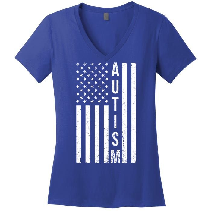 Vintage Autism Flag Women's V-Neck T-Shirt