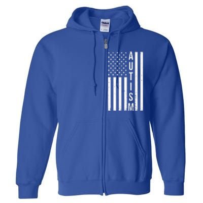 Vintage Autism Flag Full Zip Hoodie