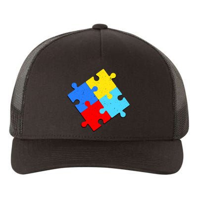 Vintage Autism Puzzle Yupoong Adult 5-Panel Trucker Hat