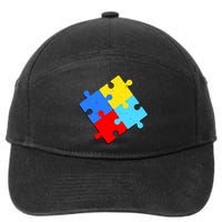 Vintage Autism Puzzle 7-Panel Snapback Hat