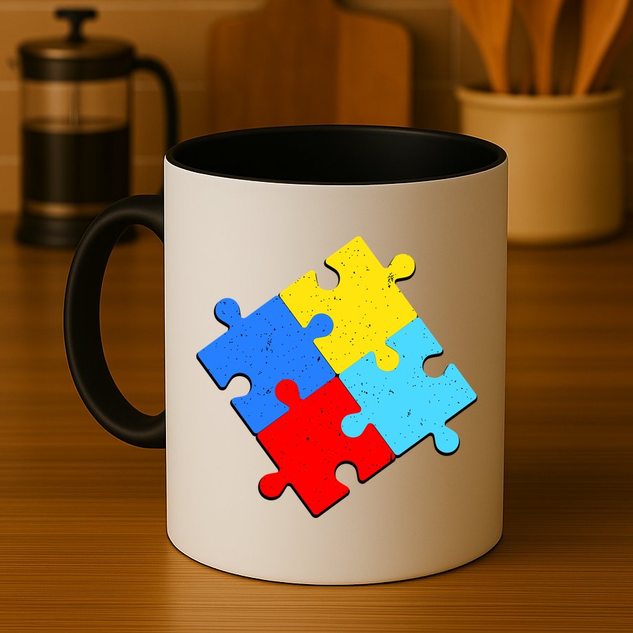 Vintage Autism Puzzle Mug