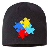 Vintage Autism Puzzle Sustainable Beanie