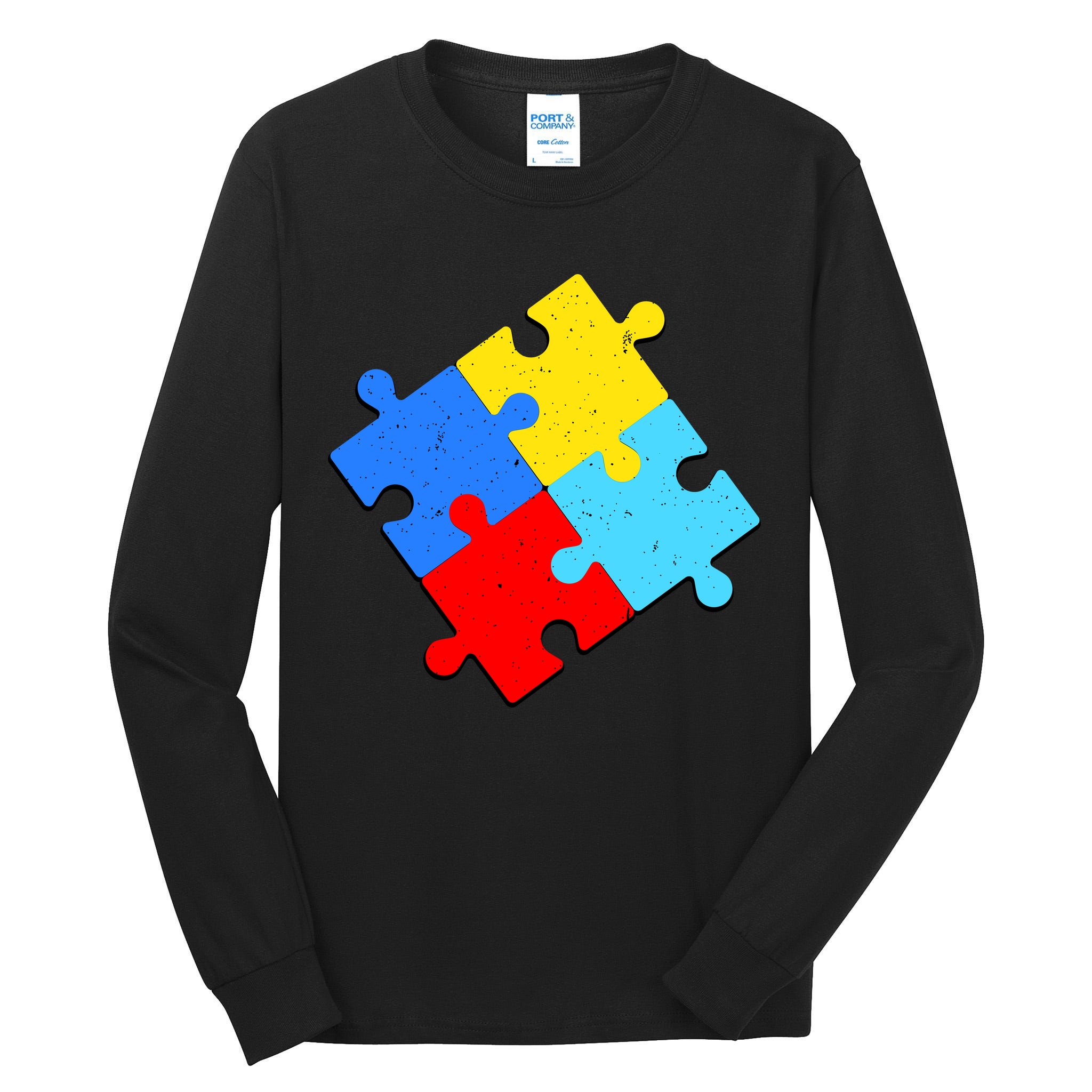 Vintage Autism Puzzle Tall Long Sleeve T-Shirt