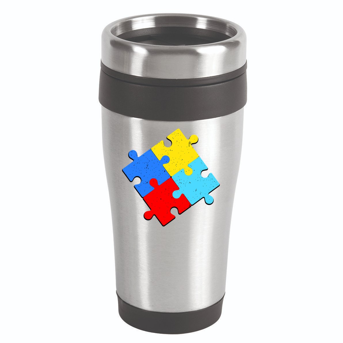 Vintage Autism Puzzle 16oz Travel Tumbler