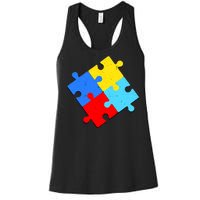 Vintage Autism Puzzle Women's Racerback Tank