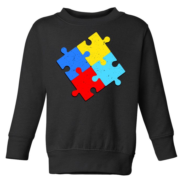 Vintage Autism Puzzle Toddler Sweatshirt