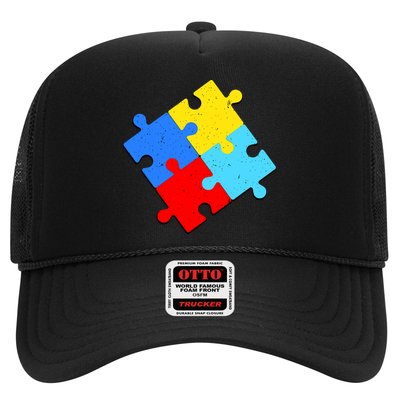 Vintage Autism Puzzle Trucker Hat