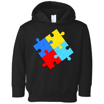 Vintage Autism Puzzle Toddler Hoodie