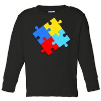 Vintage Autism Puzzle Toddler Long Sleeve Shirt