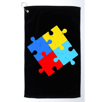 Vintage Autism Puzzle Platinum Collection Golf Towel