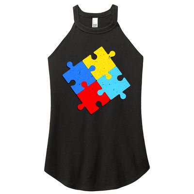 Vintage Autism Puzzle Women's Perfect Tri Rocker Tank