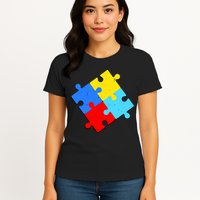 Vintage Autism Puzzle Womens T-Shirt