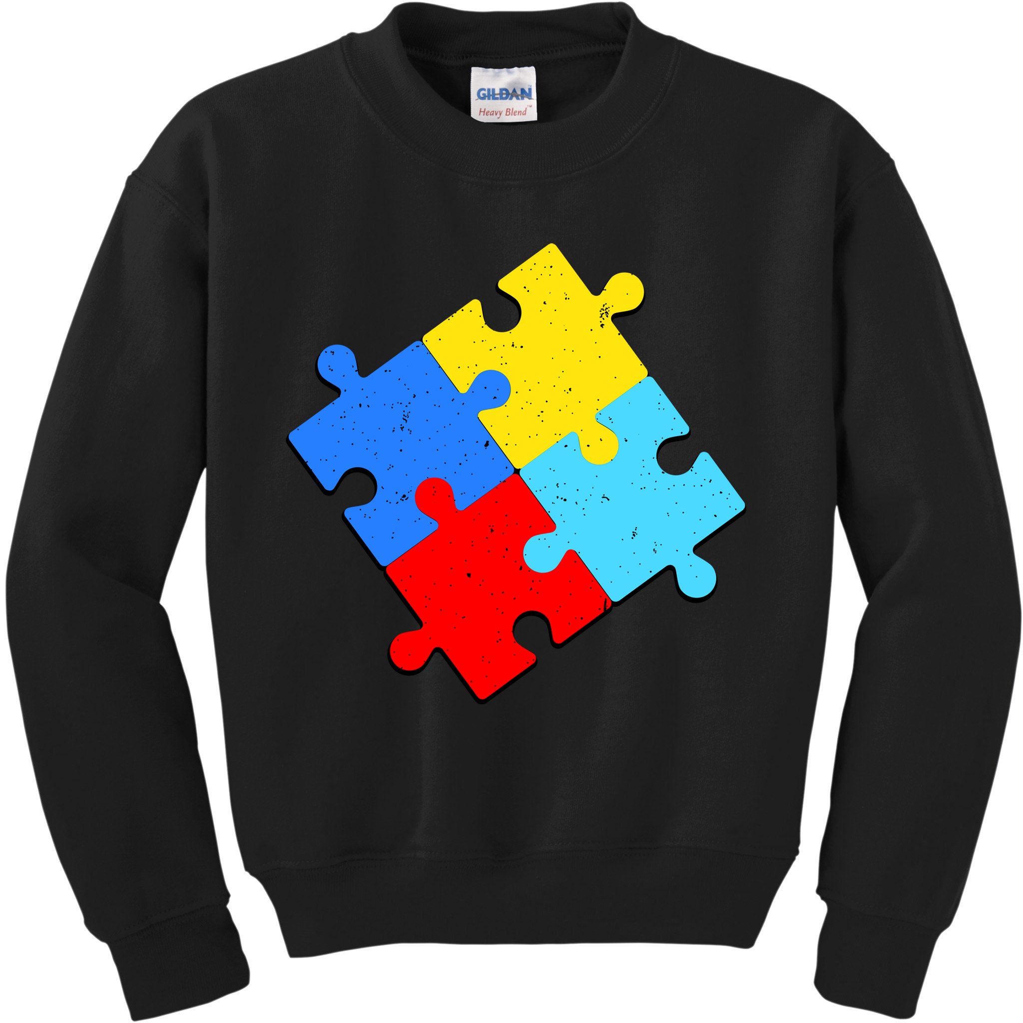 Vintage Autism Puzzle Kids Sweatshirt