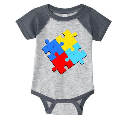 Vintage Autism Puzzle Infant Baby Jersey Bodysuit