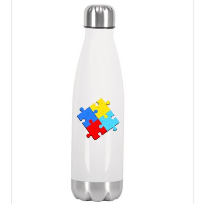 Vintage Autism Puzzle Stainless Steel Insulated Water Bottle