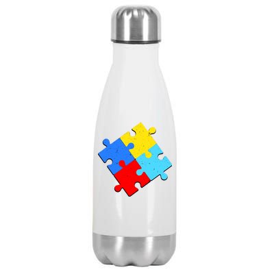 Vintage Autism Puzzle Stainless Steel Insulated Water Bottle