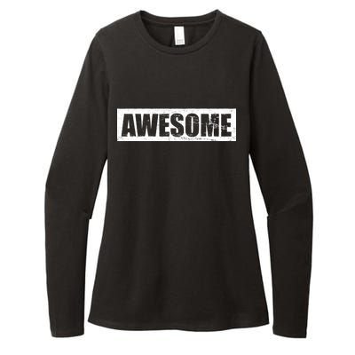 Vintage Awesome Logo Womens CVC Long Sleeve Shirt