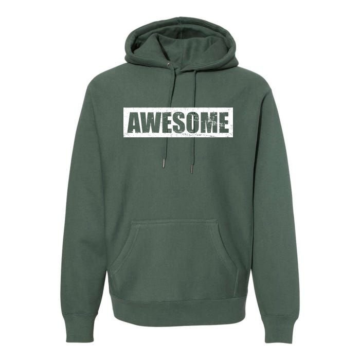 Vintage Awesome Logo Premium Hoodie