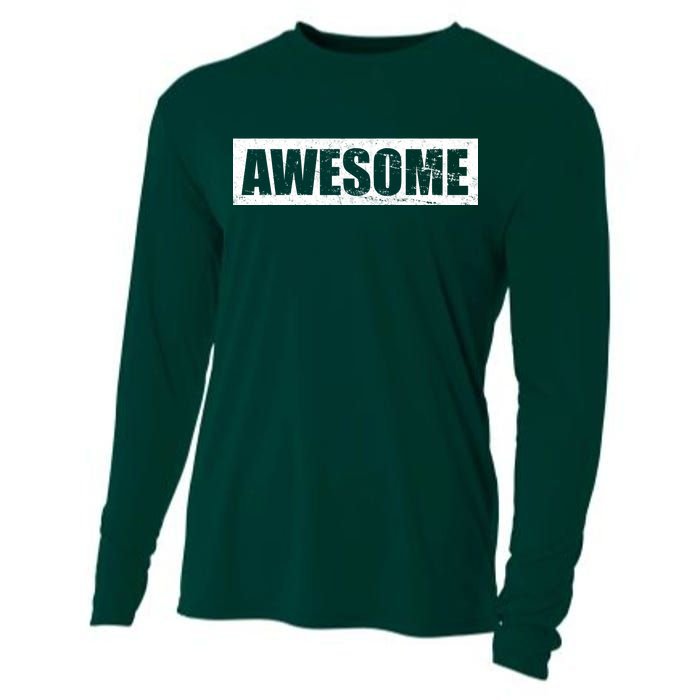 Vintage Awesome Logo Cooling Performance Long Sleeve Crew