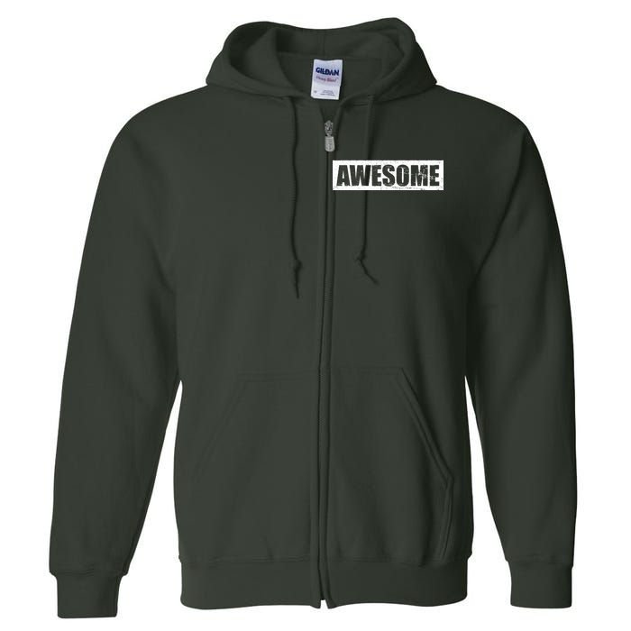 Vintage Awesome Logo Full Zip Hoodie