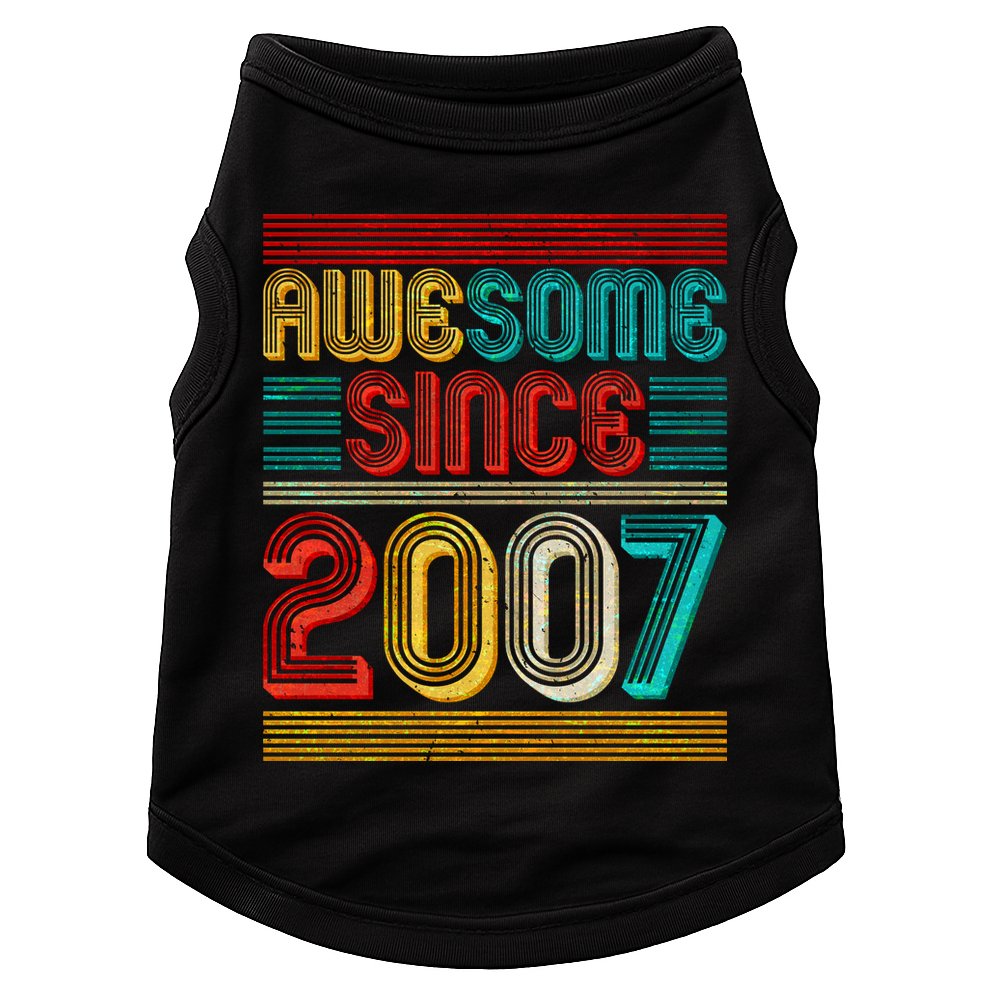 Vintage Awesome Since 2007 Happy 12th Birthday Doggie Tank