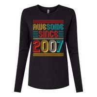 Vintage Awesome Since 2007 Happy 12th Birthday Womens Cotton Relaxed Long Sleeve T-Shirt