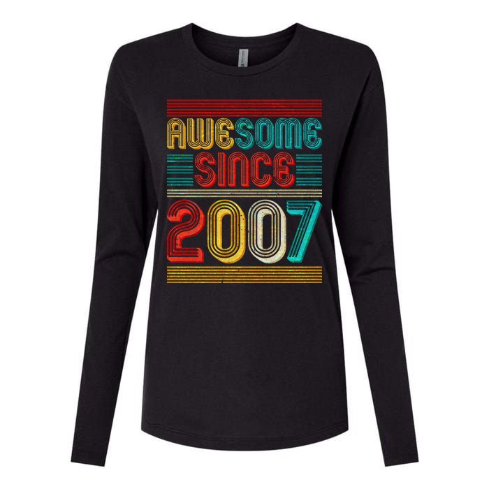 Vintage Awesome Since 2007 Happy 12th Birthday Womens Cotton Relaxed Long Sleeve T-Shirt