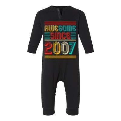 Vintage Awesome Since 2007 Happy 12th Birthday Infant Fleece One Piece