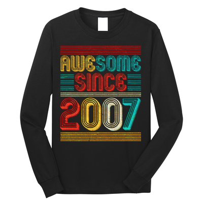 Vintage Awesome Since 2007 Happy 12th Birthday Long Sleeve Shirt