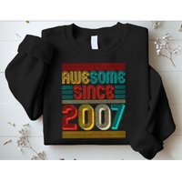 Vintage Awesome Since 2007 Happy 12th Birthday Sweatshirt