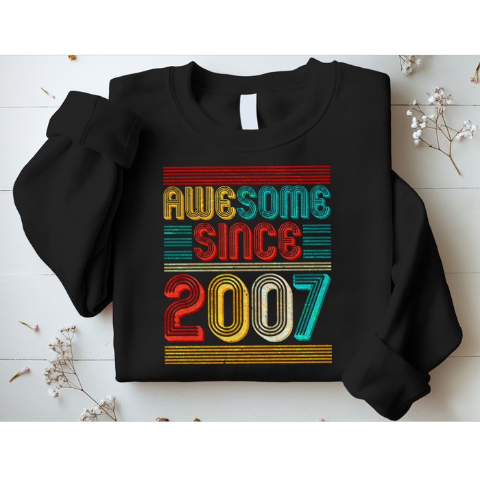 Vintage Awesome Since 2007 Happy 12th Birthday Sweatshirt