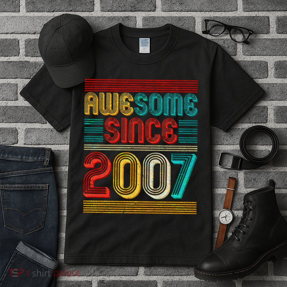 Vintage Awesome Since 2007 Happy 12th Birthday Tall T-Shirt