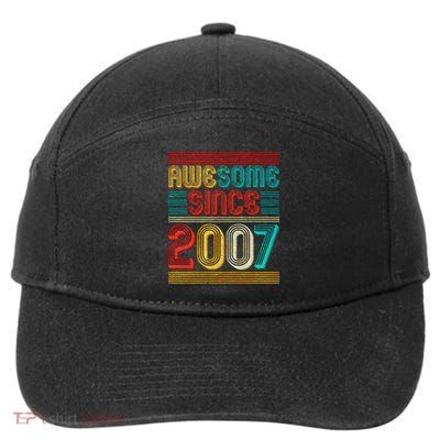 Vintage Awesome Since 2007 Happy 12th Birthday 7-Panel Snapback Hat
