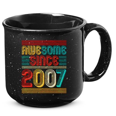 Vintage Awesome Since 2007 Happy 12th Birthday 15oz Campfire Ceramic Mug