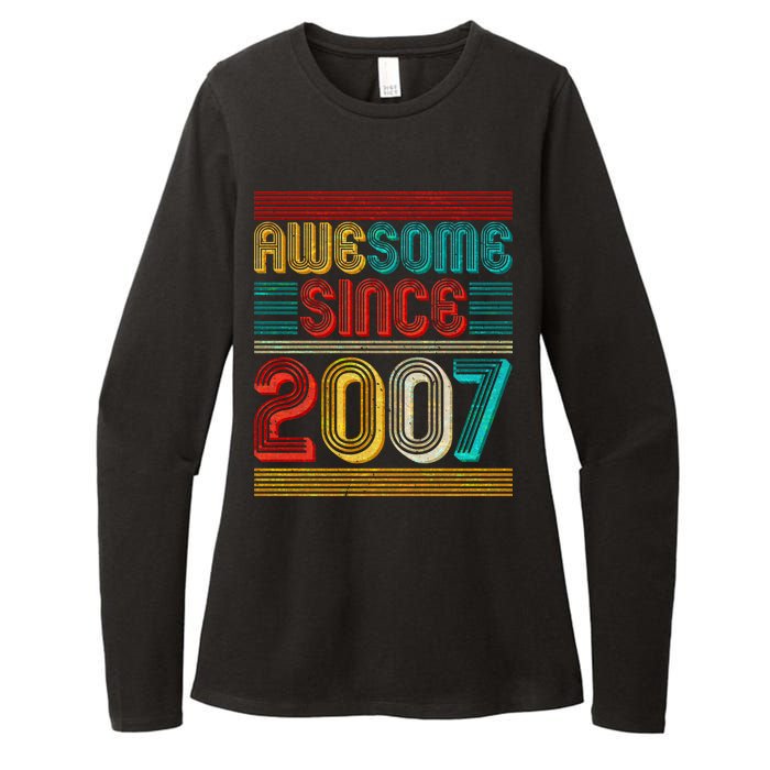 Vintage Awesome Since 2007 Happy 12th Birthday Womens CVC Long Sleeve Shirt