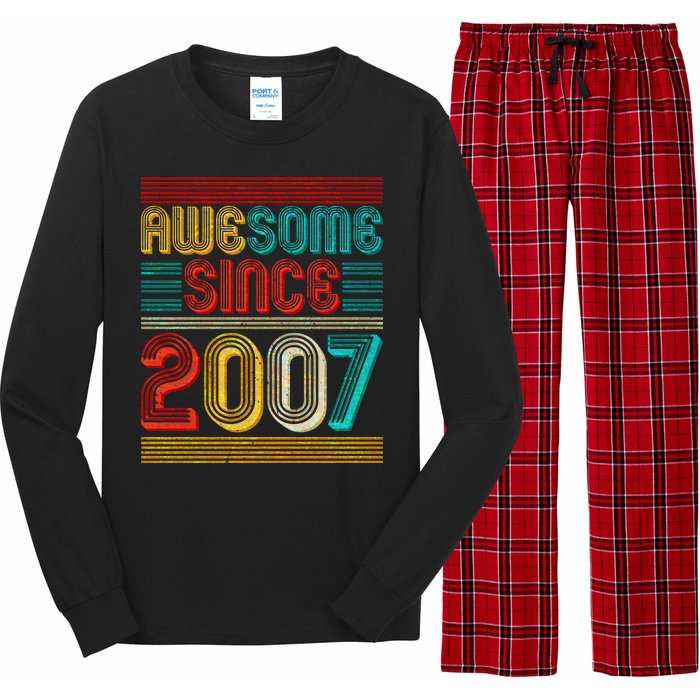 Vintage Awesome Since 2007 Happy 12th Birthday Long Sleeve Pajama Set