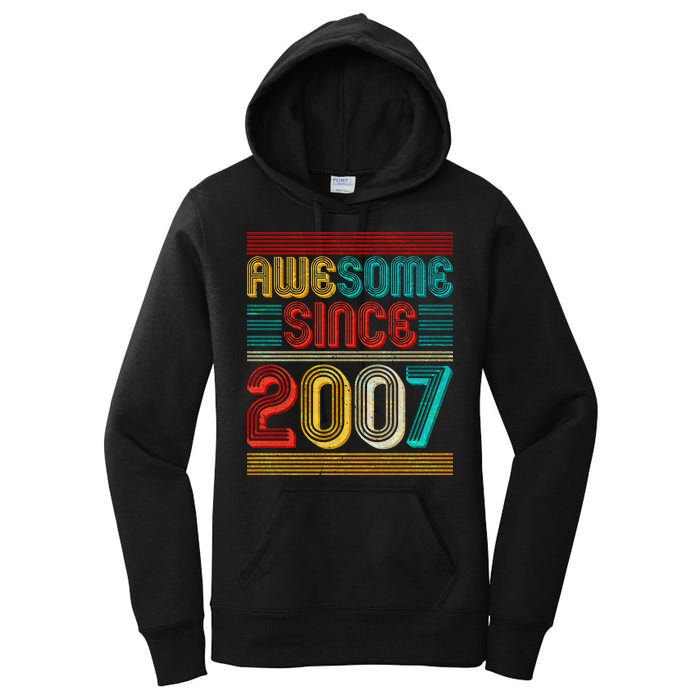 Vintage Awesome Since 2007 Happy 12th Birthday Women's Pullover Hoodie