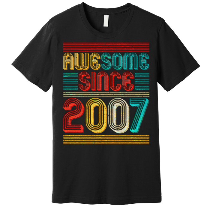 Vintage Awesome Since 2007 Happy 12th Birthday Premium T-Shirt