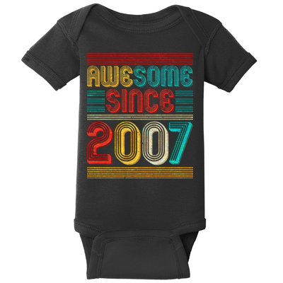 Vintage Awesome Since 2007 Happy 12th Birthday Baby Bodysuit