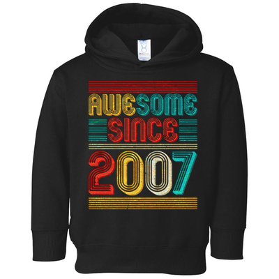 Vintage Awesome Since 2007 Happy 12th Birthday Toddler Hoodie