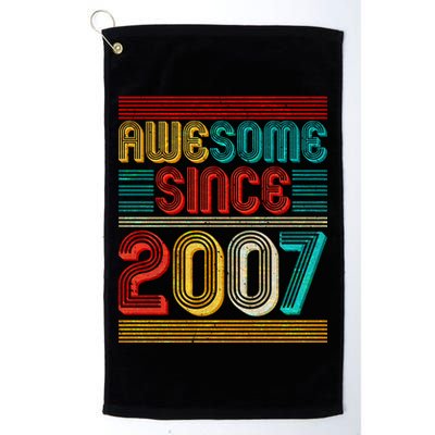 Vintage Awesome Since 2007 Happy 12th Birthday Golf Towel