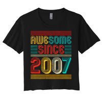 Vintage Awesome Since 2007 Happy 12th Birthday Women's Crop Top Tee