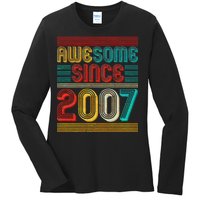 Vintage Awesome Since 2007 Happy 12th Birthday Ladies Long Sleeve Shirt