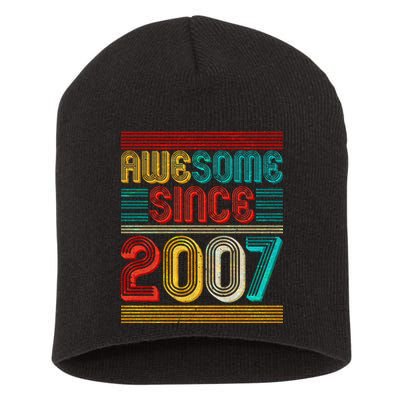 Vintage Awesome Since 2007 Happy 12th Birthday Short Acrylic Beanie