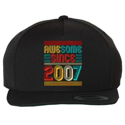 Vintage Awesome Since 2007 Happy 12th Birthday Wool Snapback Cap