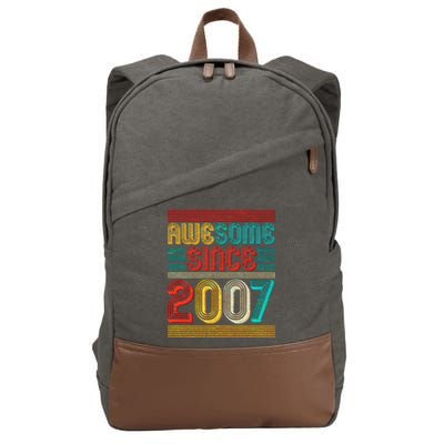 Vintage Awesome Since 2007 Happy 12th Birthday Cotton Canvas Backpack