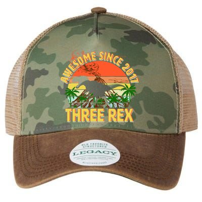 Vintage Awesome Since 2017 3rd Birthday Legacy Tie Dye Trucker Hat